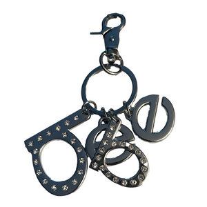 bebe Silver Tone Crystal Accent Key & Card Holder Charm